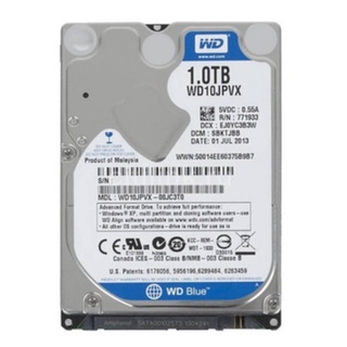 1 TB HDD 2.5" (ฮาร์ดดิสก์โน้ตบุ๊ค) WD BLUE 5400RPM SATA3 (WD10JPVX)