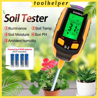 【E】Tester4-in-1 เครื่องทดสอบดิน PH อุณหภูมิความชื้นความชื้นแสงแดด PH Tester Mo