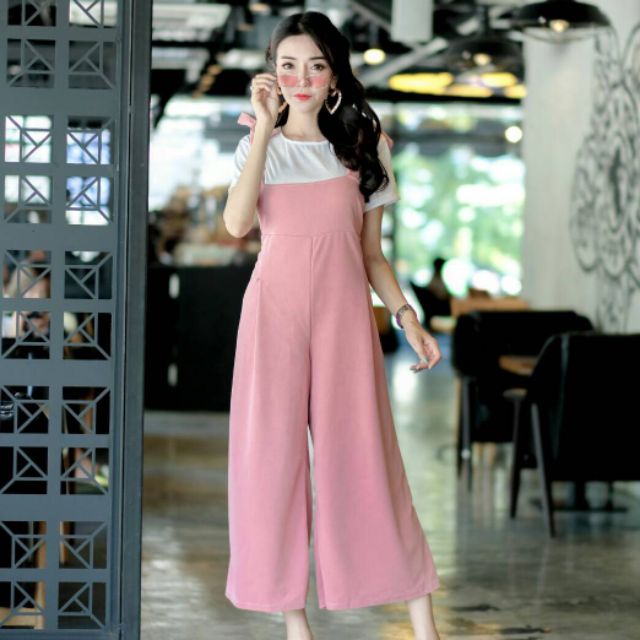 LS0014-1 จั๊มสูท ขาบาน งานพรีเ มี่ยม สาวอวบ สายปรับผูกได้ ล็อตนี้ทรงสวยมากๆๆ พร้อมตัวในเข้าเซต ไซส์ สาวอวบ jumpsuit810
