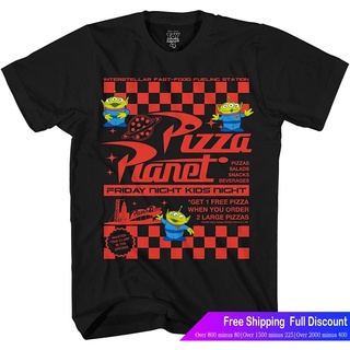 ดิสนีย์เสื้อยืดลำลอง Disney Pixar Toy Story Pizza Planet Take Out Flyer Disneyland World Tee Funny Humor Mens Graphic T