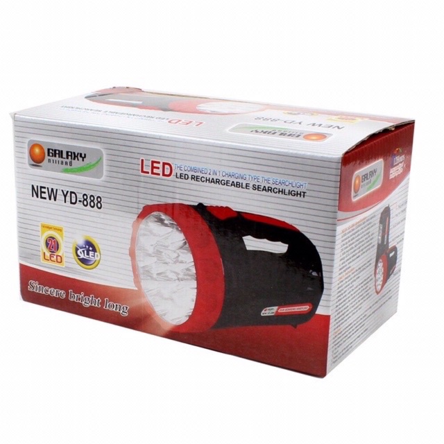 แคมป์ปิ้ง GALAXY YD-888 ไฟฉายฉุกเฉิน ไฟพกพา  LED 15+6 ดวง อเนกประสงค์แบบชาร์จไฟบ้าน รุ่น YD888 มีราค