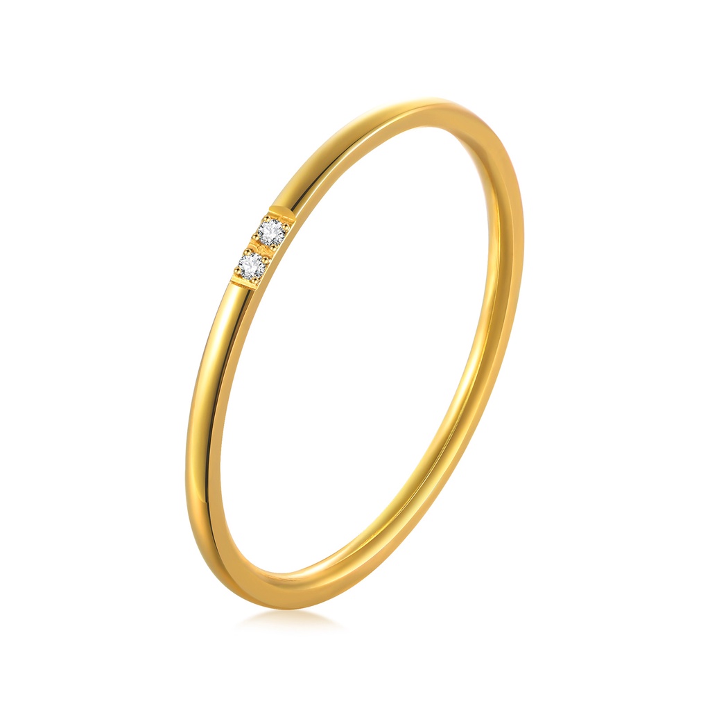 Vnox แหวนเพทาย โทนสีทอง หรูหรา วางซ้อนกันได้ เครื่องประดับ สําหรับผู้หญิง