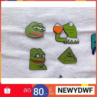 MYG055 set 4 ชิ้น เข็มกลัด pepe the frog &amp; kermit the frog สินค้าทุกรูปถ่ายจากสินค้าจริง มีวิดิโอรีวิวเลื่อนดูได้ค่ะ