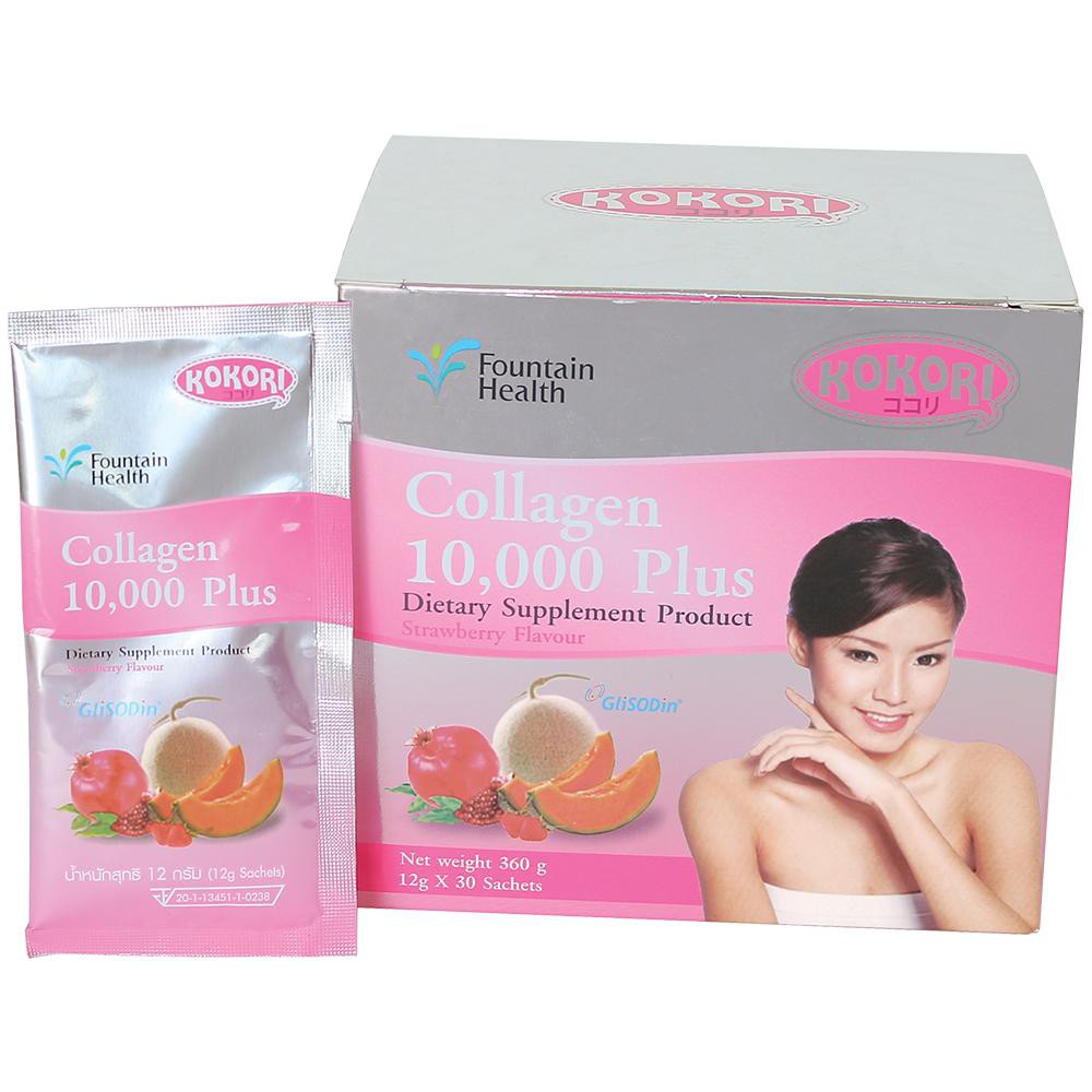 KOKORI Collagen 10,000 Plus อาหารเสริมผิวขาว คอลลาเจนผง สารสกัดทับทิม เมลอนฮอกไกโดจากญี่ปุ่น