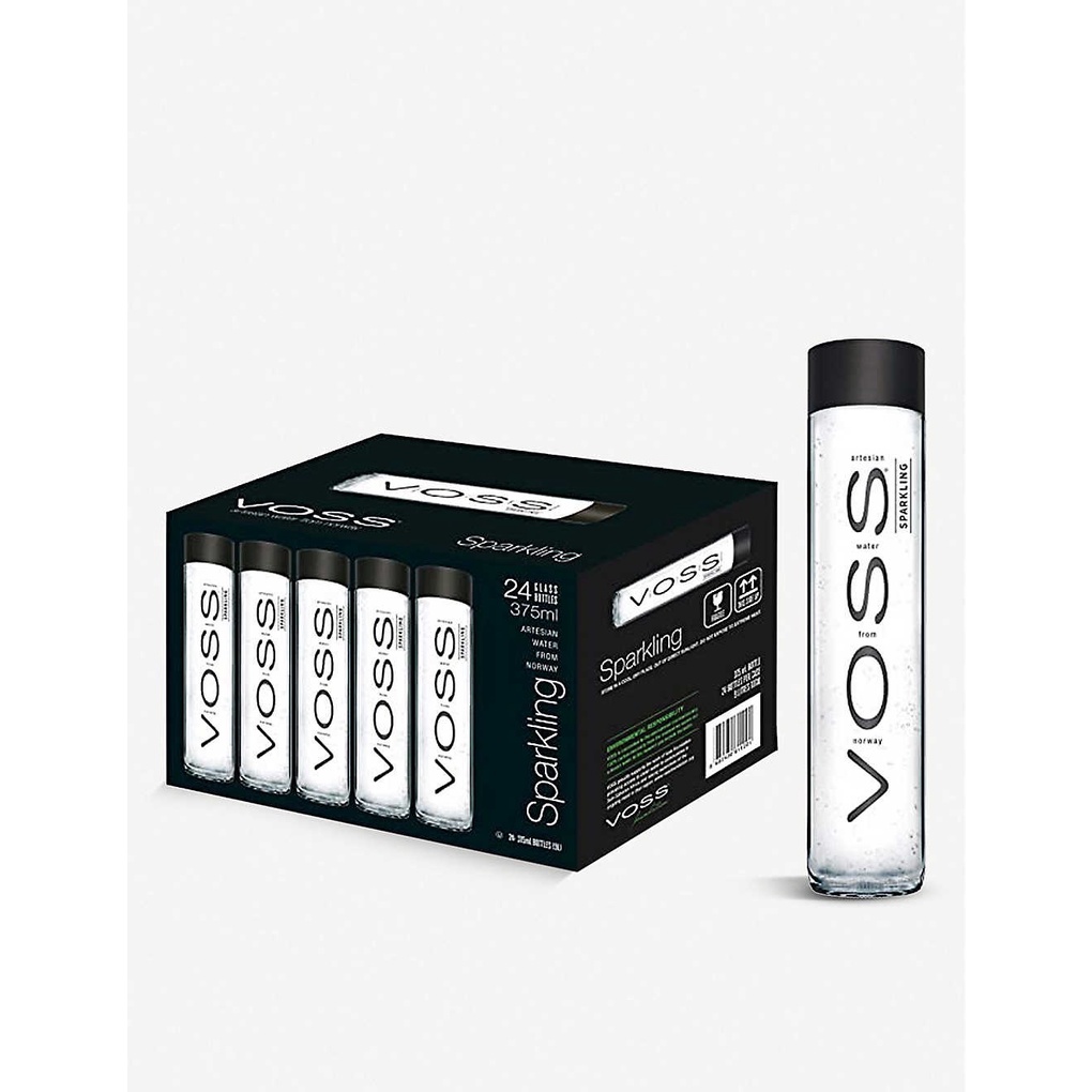 📌ส่งฟรี🌟พร้อมส่ง🌟Voss Sparkling Mineral Water Glass 375ml. 24 Bottle น้ำแร่ธรรมชาติ VOSS Sparkling ข