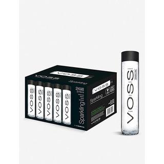 🌟พร้อมส่ง🌟Voss Sparkling Mineral Water Glass 375 ml. 24 Bottle น้ำแร่ธรรมชาติ VOSS Sparkling ขวดแก้ว 375 มล. 24 ขวด