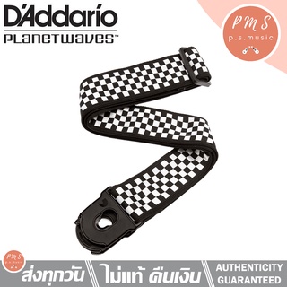 D’Addario® สายสะพายกีตาร์ ปรับความยาวได้ถึง 59.5" รุ่น 50PLC02 Planet Lock Guitar Strap ลาย Check Mate