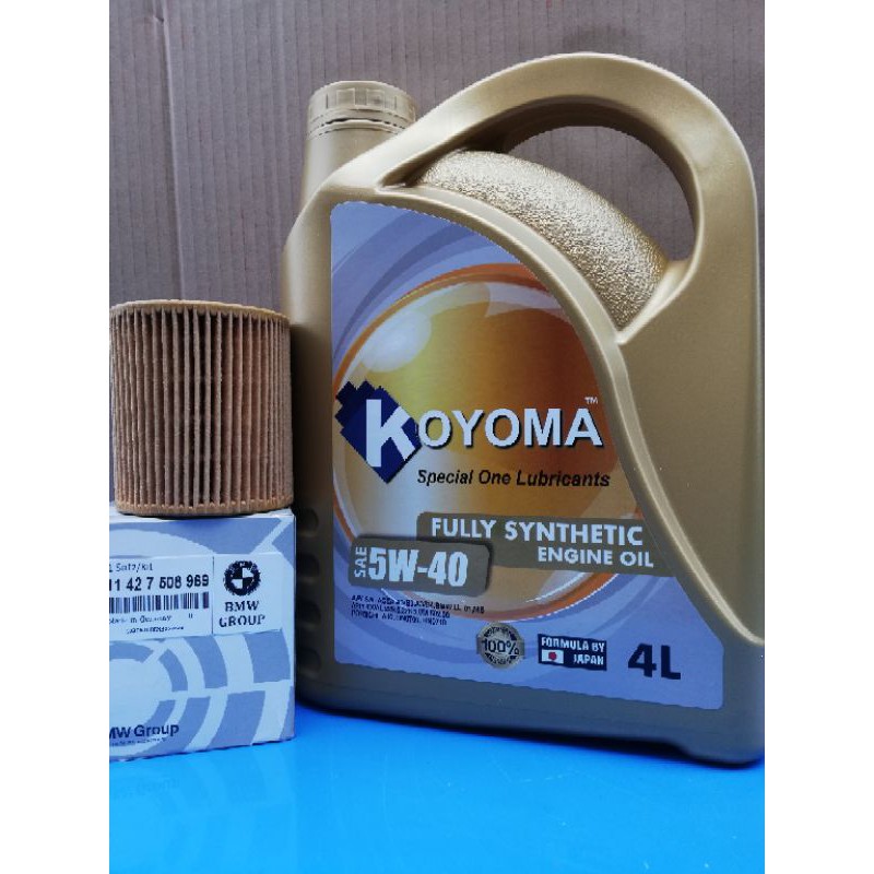 BMW E46-N42 N46 , BMW E90-318i N46 11427508969 OX166 กรองน้ํามันเครื่อง + KOYOMA 5W40 น้ํามันเครื่อง