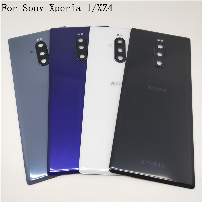 สําหรับ Sony Xperia 1 XZ4 J8110 J8170 J9110 แก้วฝาหลังแบตเตอรี่ด้านหลังประตูด้านหลังกรณีกรณีอะไหล่ซ่