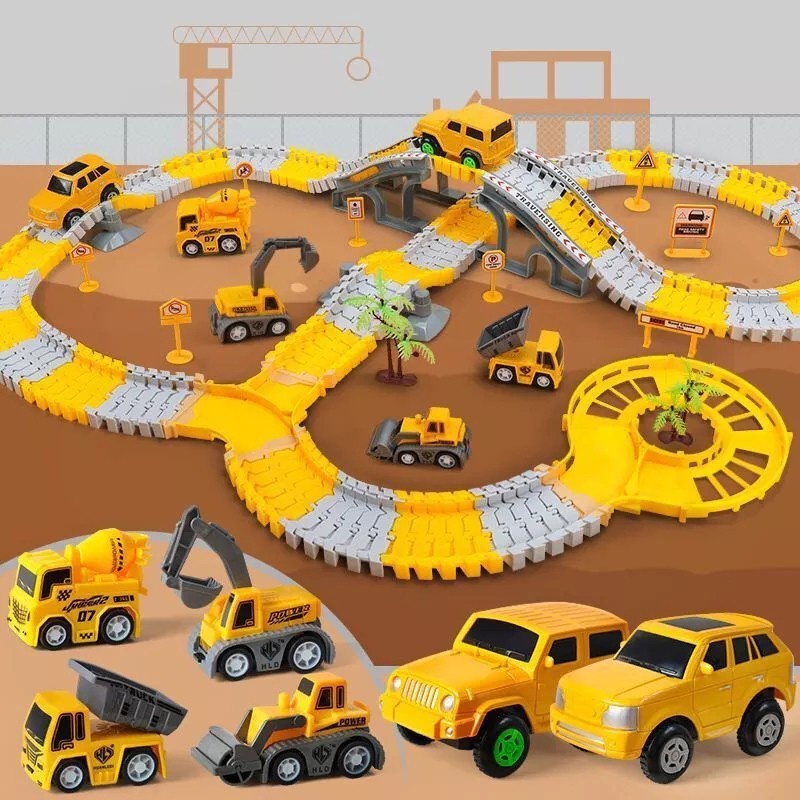 ✒✟รถรางสำหรับเด็ก🌈 รถวิศวกรรม 🌈ของเล่นเด็กรถราง / รถไฟโทมัสของเล่น / รางรถแข่ง / รถรางไฟฟ้า / รถของเล่นเด็ก/ ของเล่น