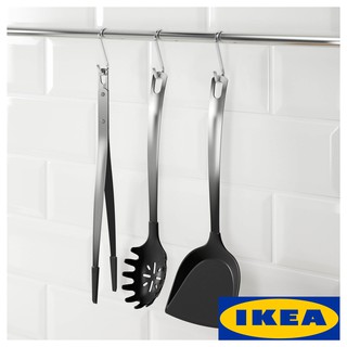 IKEA DIREKT อุปกรณ์ครัวสแตนเลส 3 ชิ้น ที่คีบอาหาร/ทัพพี/ตะหลิว) สำหรับกะทะTeflonทนความร้อนไม่เป็นสนิ่ม