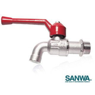 ก๊อกน้ำก๊อกบอล SANWA1/2นิ้ว(4 หุน)สีแดง