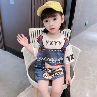 🌟Dresses🌟2021 สาวใหม่อะนิเมะสบายๆเสื้อยืดยาวสไตล์เกาหลีชุดเด็ก