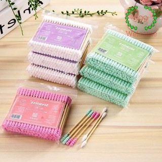 (100 ชิ้น/แพ๊ค) สำลีก้าน คอตตอนบัต 2 หัว สำลีพันก้าน คอตตอนบัด cotton bud