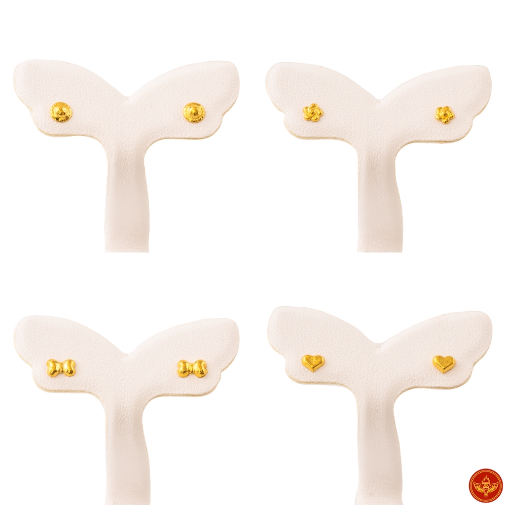 [ทองคำแท้] LSW ต่างหูทองคำแท้ 0.3 กรัม ราคาพิเศษ มาพร้อมใบรับประกัน