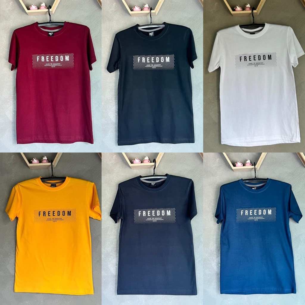 เสื้อยืดแฟชั่น เสื้อยืด Unisex คุณภาพดี cotton 100% ลาย FREEDOM มี 6 สี