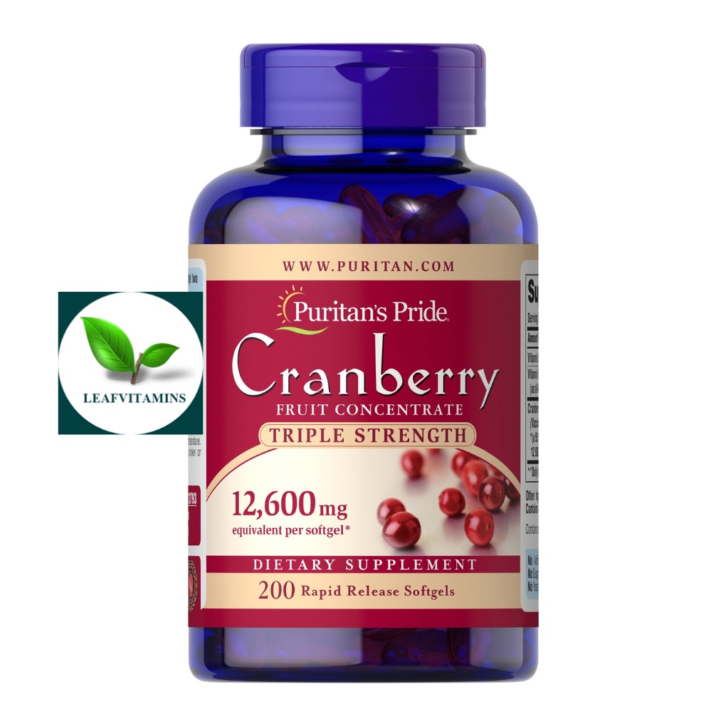 Puritans Pride Triple Strength Cranberry Fruit Concentrate 12600 mg 200