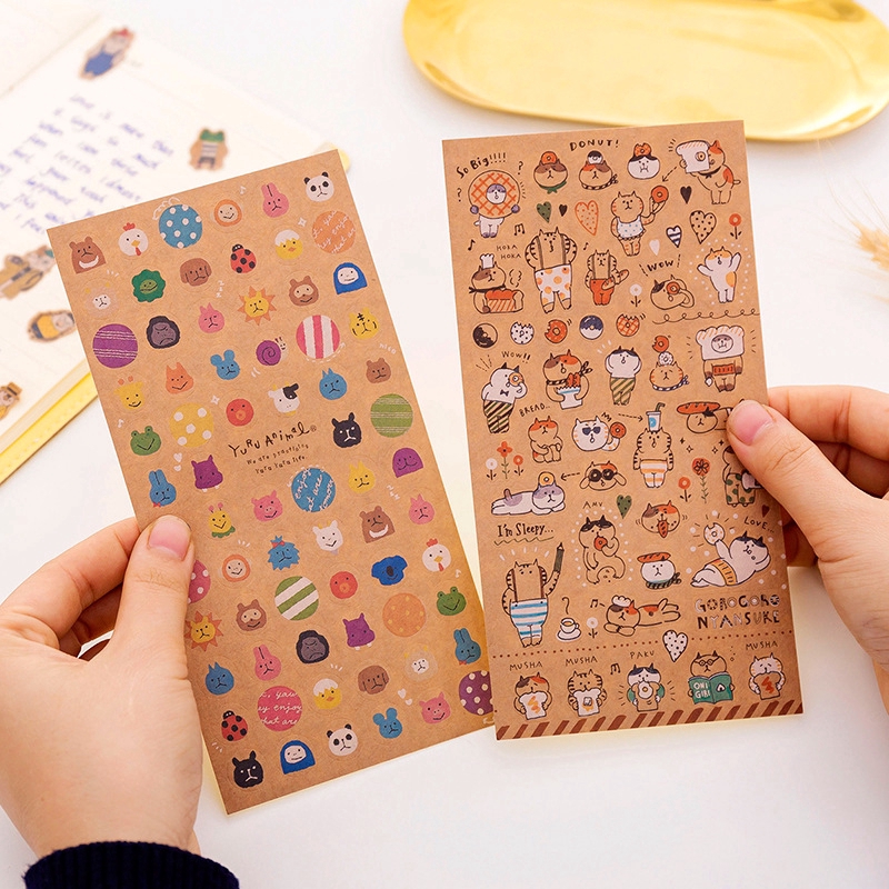 สติ๊กเกอร์ลายการ์ตูนสัตว์น่ารักสไตล์ญี่ปุ่น