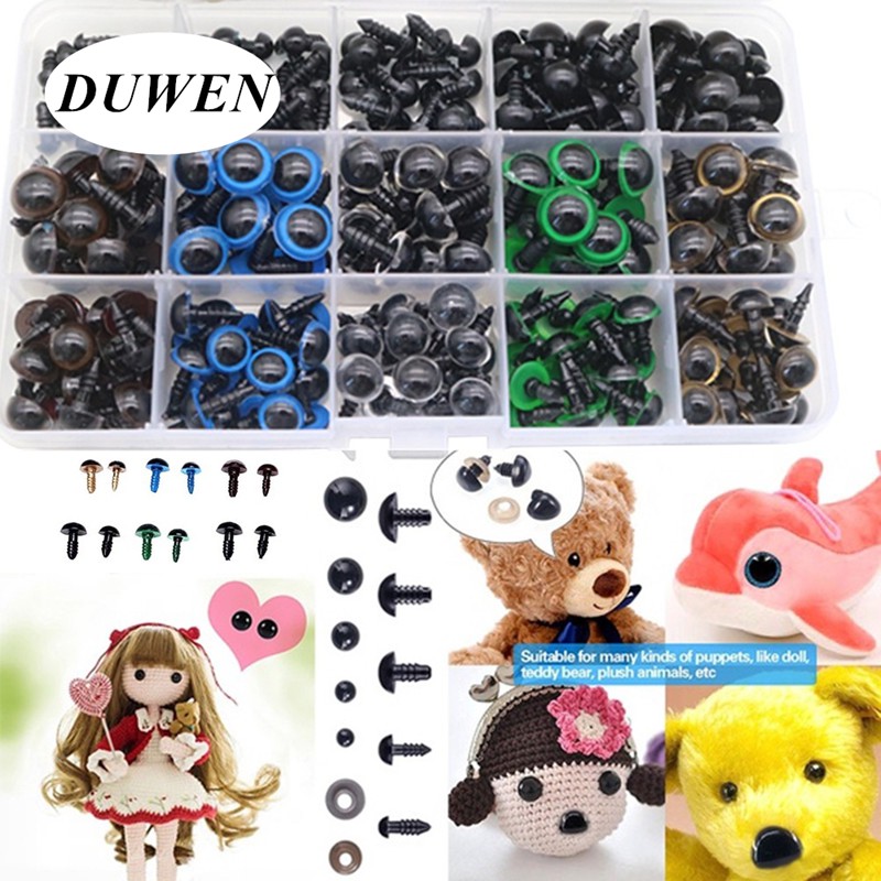 DUWEN ดวงตาพลาสติกสําหรับตุ๊กตาหมี 264 ชิ้น