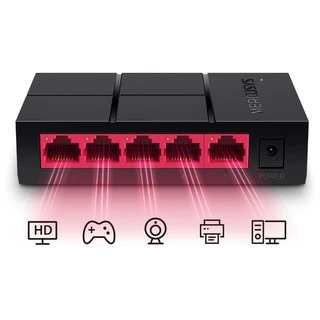 SWITCH HUB (สวิตซ์ฮับ) MERCUSYS (MS105G) 5 Port 10/100/1,000 Mbps GIGABIT