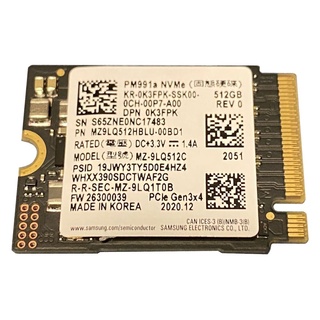 Samsung PM991a 512GB M.2 2230 NVMe เปลี่ยน SSD สําหรับ Microsoft Surface แล็ปท็อป