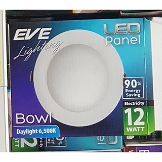 Eve ดาวไล?์ โคมพาแนลไลท์แอลอีดี Bowl LED 8W 12W/Daylight Warmwhite หน้าขาว