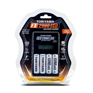 Toriyama แท่นชาร์จ FX 2900 + ถ่าน AA 1200mAh (แพ็ค4 ก้อน)