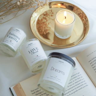 เทียนหอมอโรมา Soy Candle กลิ่นหอมละมุน ปลอดภัยไม่มีส่วนผสมของพาราฟิน (LUXCHOO)