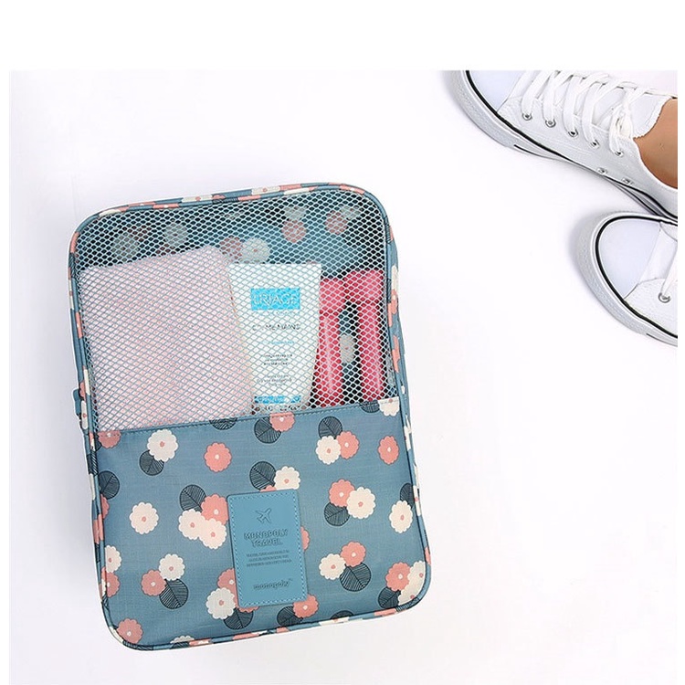 ShopAt.Two[BG6723] กระเป๋าเก็บรองเท้า ใส่รองเท้าได้ 2 ชั้น สำหรับเดินทางท่องเที่ยว แบบพกพา พร้อมส่ง