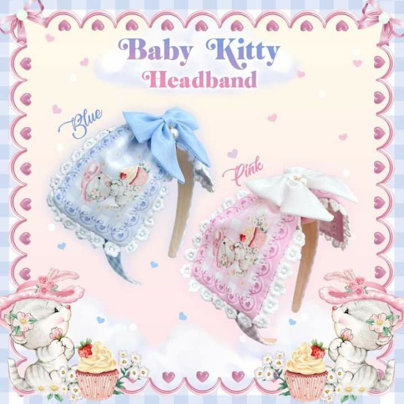 Maria Bab Kitty  Headband ที่คาดผมโบว์พิมพ์ลาย  By Maria Diamond