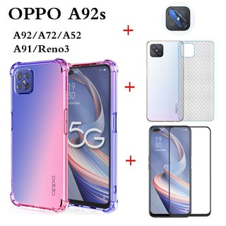 OPPO Reno6 Z 5g Case ฟิล์มกระจกนิรภัยป้องกันรอยสําหรับ oppo A92s A92/A72 A3s/A5 A5 s/A7 A9 2020