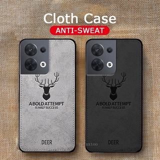 For Oppo Reno 8 7 Z Lite 7Lite 8Lite Reno8 Plus Pro+ 8Pro+ 8ProPlus Reno7 Pro 7Pro Reno8Z Reno7Z 5G Phone Case Deer Pattern Anti Sweat Protection Soft Canvas fabric cloth Case Back Shockproof Casing