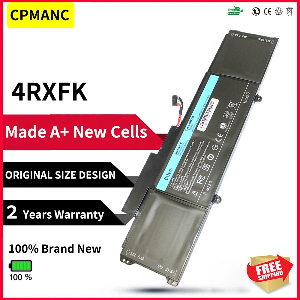CPMANC 14.8V 69WH 4RXFK Laptop Battery For Dell XPS 14 L421X Ultrabook 14-L421x L421x Series Replace