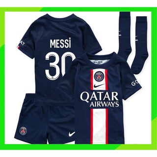 เสื้อกีฬาแขนสั้น ลายทีมเหย้า PSG 22/23 ฟรีถุงเท้า