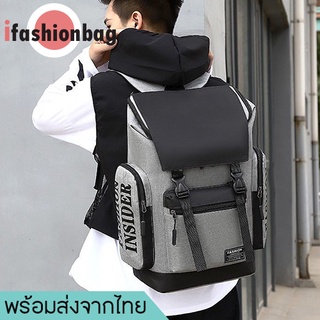 ifashionbag(IF1774) กระเป๋าเป้ใบใหญ่ป้ายFASHIONมีช่องใส่ของเยอะ