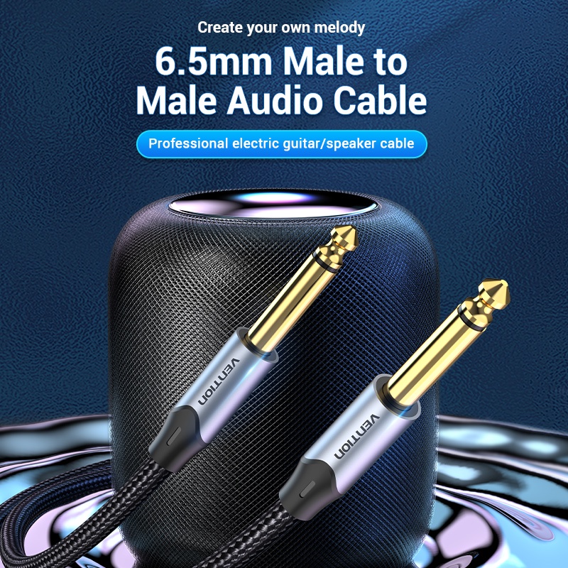 Vention  AUX 6.35 มม. สายเคเบิ้ลเสียง 26AWG Hi-Fi ไมโครโฟน สําหรับกีตาร์ไฟฟ้า เปียโน เบส มิกเซอร์ เครื่องเสียง