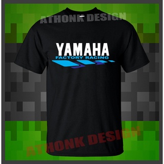 เสื้อยืดสีขาวใหม่ เสื้อยืด ลายโลโก้แข่งรถ YAMAHAS-4XL