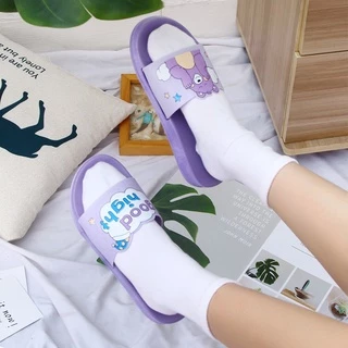 รองเท้าแตะผู้หญิง(หมีgood night) รองเท้ายางนิ่มใส่สบาย (แนะนำให้ซื้อเพิ่ม1เบอร์)