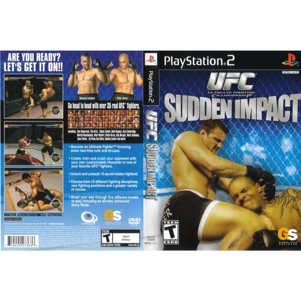 แผ่นเกมส์ PS2 UFC Sudden Impact คุณภาพ ส่งไว (DVD)
