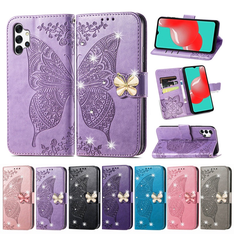 กระเป๋าสตางค์OPPO Reno 14 14F A6 A5 A3 Pro A60 A5X A3X A5 A3 4G 5GกรณีGlitter Blingเพชรผู้ถือบัตรElegantผู้หญิงหนังแฟชั่นดอกไม้ฝาครอบโทรศัพท์ – โปรปัง