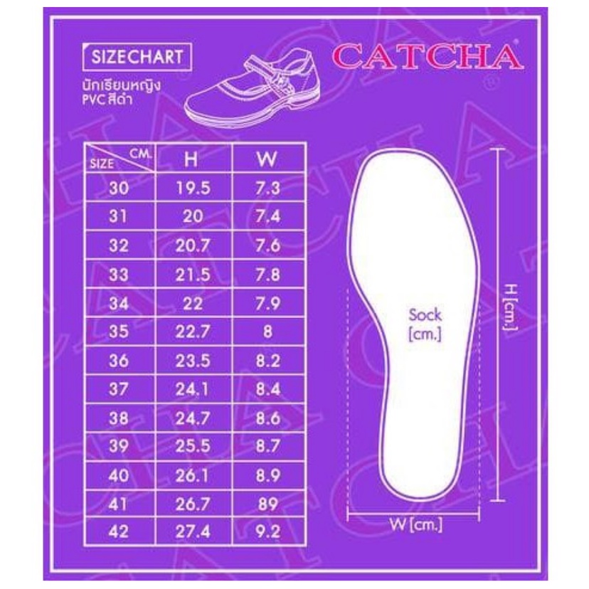 *ออกบิลเบิกโรงเรียนได้* รองเท้านักเรียน หนังดำ ผู้หญิง Catcha แคทช่า คละลายกระดุม