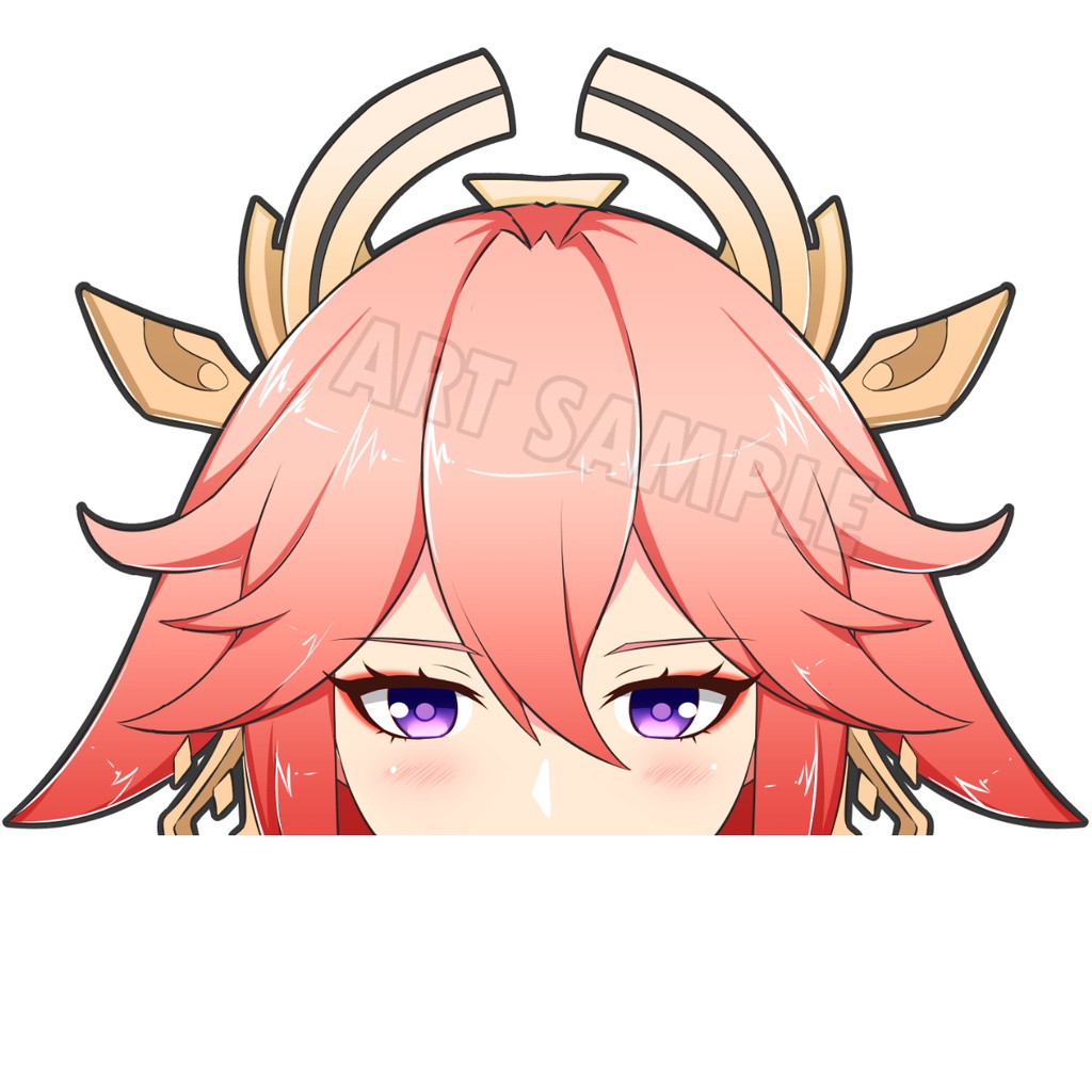 Yae Miko Genshin Impact Sticker เกนชิน สติ๊กเกอร์ 2 ชิ้น ยาเอะ Peeker Genshin Impact Sticker