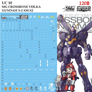 ดีคอลน้ำ [D.L. Darlin] UC10 CROSSBONE GUNDAM X-2 XM-X2 MG 1/100 Water Decal UC 10