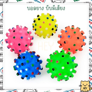 บอลยาง บีบมีเสียง บอลกัด ดัมเบลยาง ส่งแบบสุ่มสี ของเล่นสุนัข