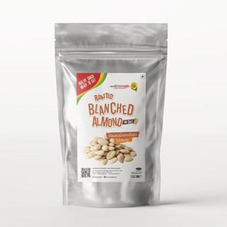 อัลมอนด์ลอกเยื่ออบไม่เกลือ 200 กรัม Roasted Blanched Almond no Salt 200 g. (สินค้าอบพร้อมทาน)