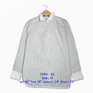 ZARA ซาร่า เสื้อเชิ้ตแขนยาวมือสอง เกรดเอ