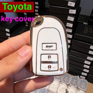 เคสกุญแจรีโมทรถยนต์ TPU สีทอง สําหรับ Toyota Vios Yaris แถมฟรีสติกเกอร์หมี