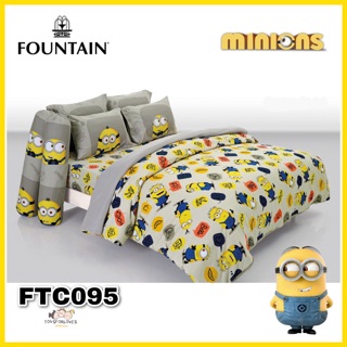 🔥ลิขสิทธิ์แท้🔥 Fountain ผ้าปู (ไม่รวมผ้านวม) FTC095 มินเนี่ยน MINIONS ผ้าปูที่นอน ผ้าปูเตียง ลิขสิทธิ์แท้ FTC