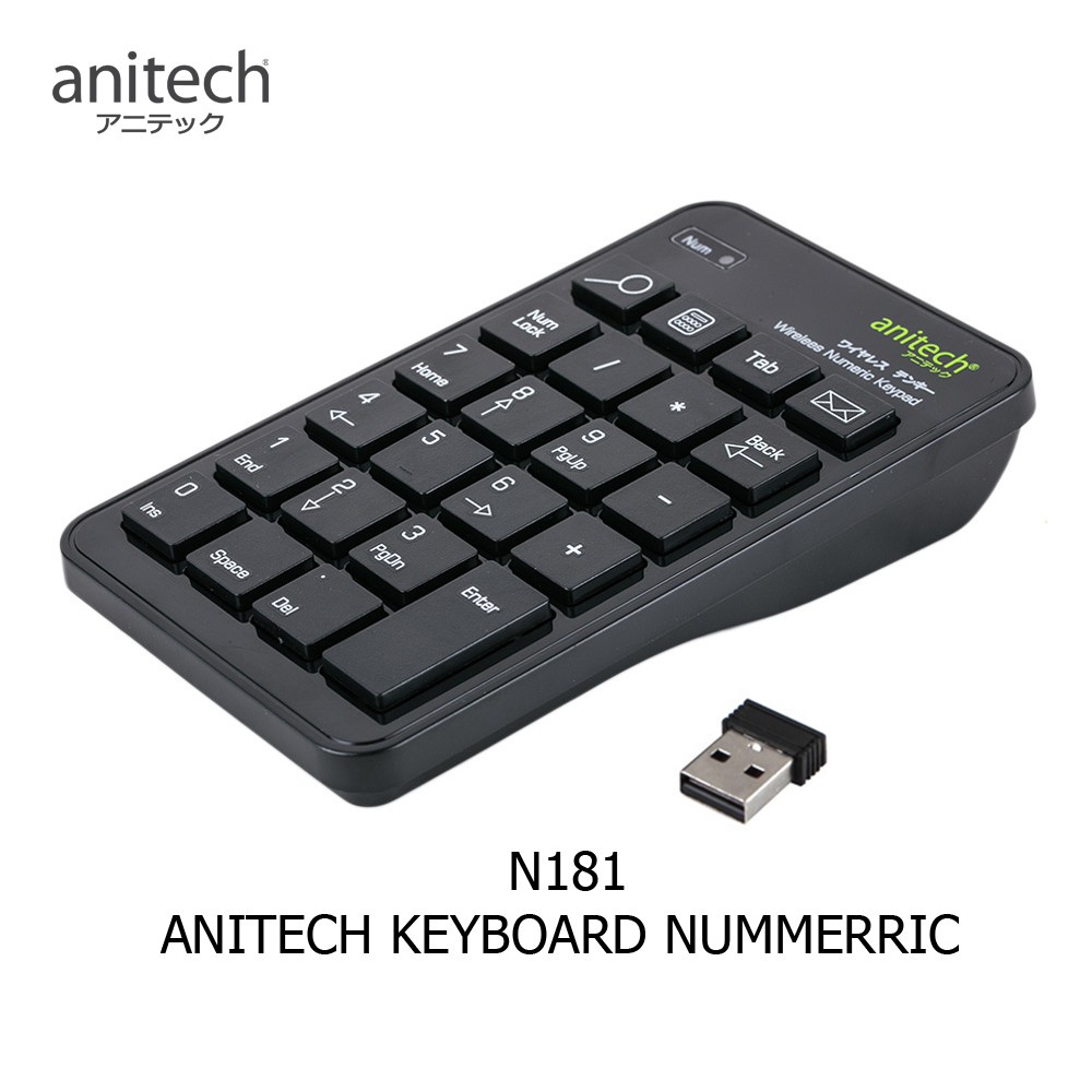Anitech แป้นพิมพ์ตัวเลข คีย์บอร์ดตัวเลข คีย์บอร์ด ไร้สาย รุ่น N181/N183/N185