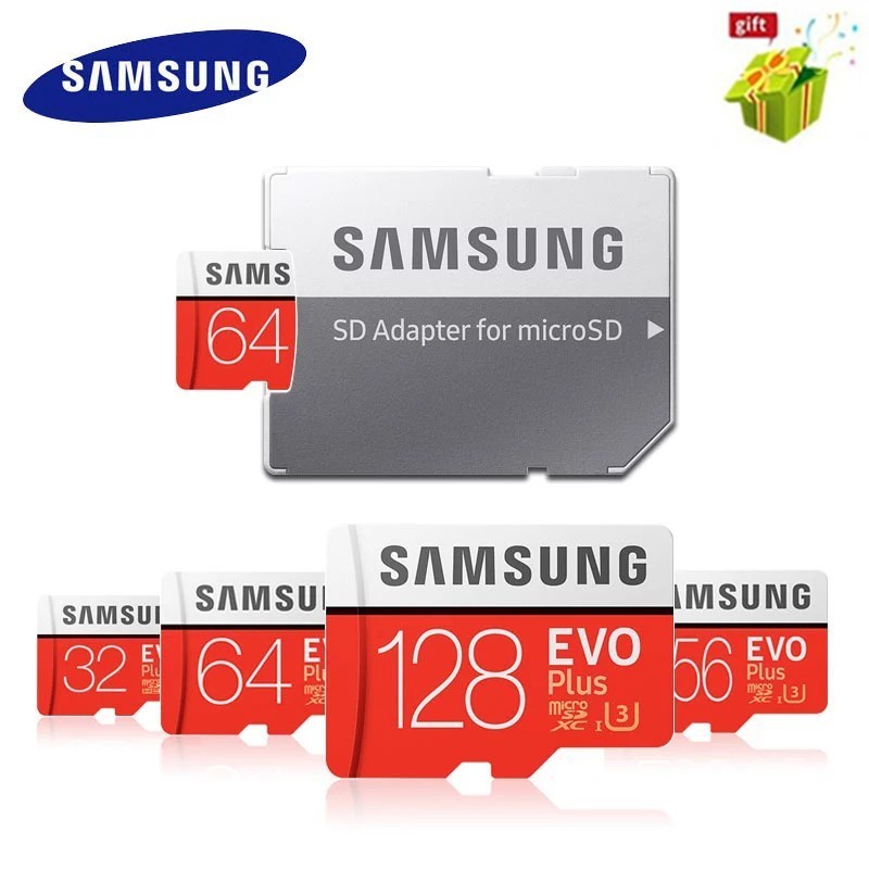 New SAMSUNG Memory Card Micro SD 16GB 32GB 64GB 128GB SDHC SDXC Grade EVO+ Class 10 C10 UHS TF SD